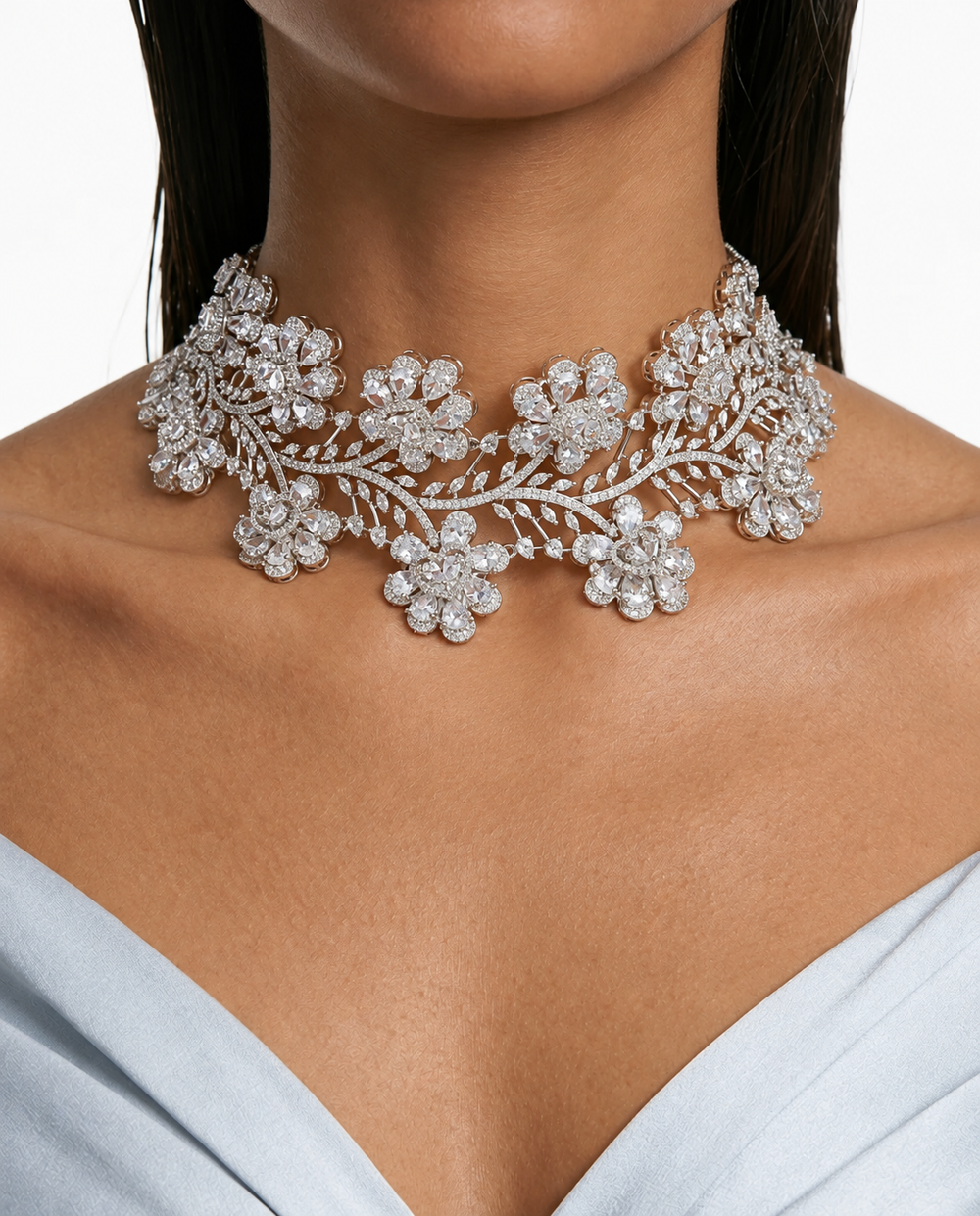 Set de collar Heart & Diamond (collar, mang tika y aretes)