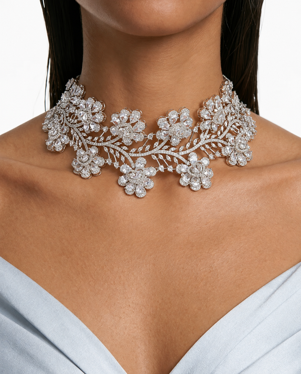 Set de collar Heart & Diamond (collar, mang tika y aretes)