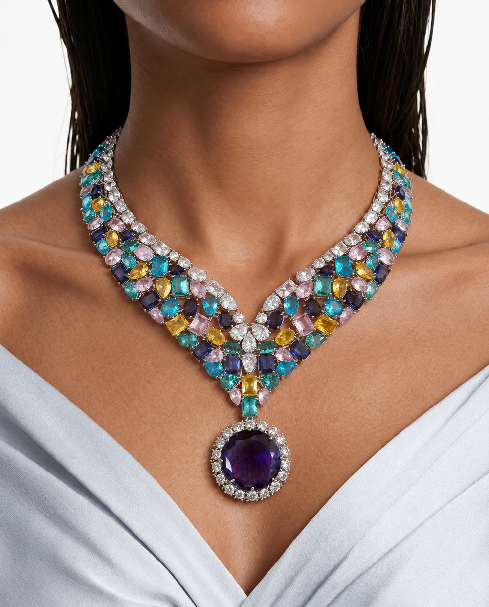 Juego de collar Ramona Ruby Diamond (collar y aretes)