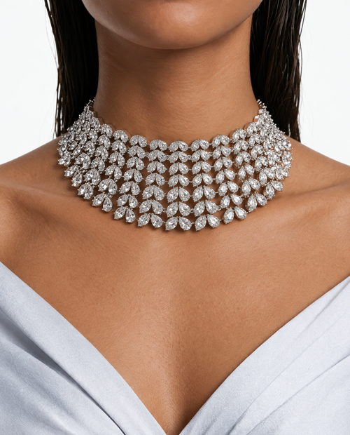 Heart & Diamond Necklace Set