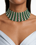 Hart Emeralds & Diamond Necklace Set (ketting en oorbellen)