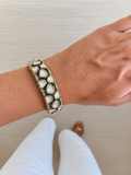Aven Emerald Kundan Polki Diamond Kada Bangles (Set of 2)