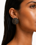 Ruhana Sapphire Dome Stud Earrings