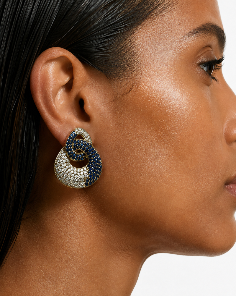 Nemi Sapphire Diamond Stud Earrings