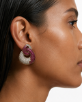 Nemi Ruby Diamond Stud Earrings
