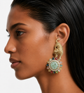 Cleo Mint Multicolour Leopard Drop Statement Earrings