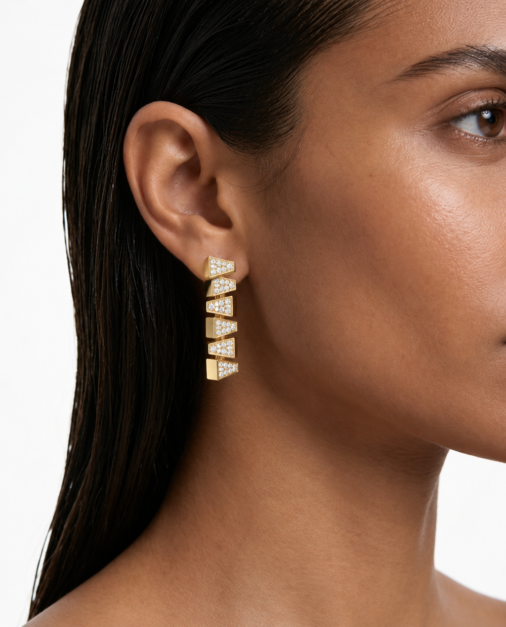 Kira Gold-Tone Diamond-Like Zircon Link Necklace