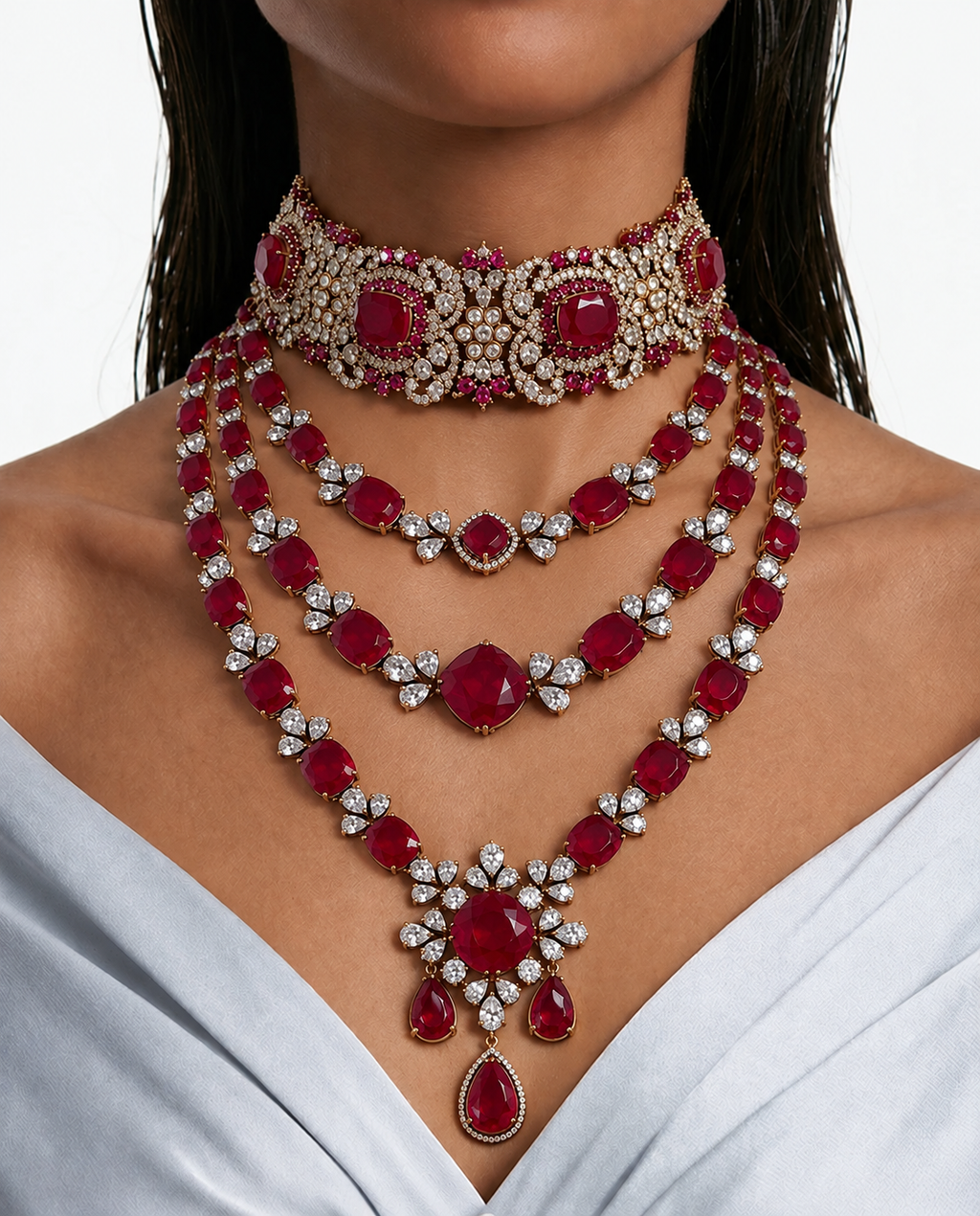 Narcis citrineset (oorbellen en ketting)