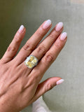 Citrine Baguette Diamond Line Cocktail Ring by Prerto — Indian & Arab festive jewellery