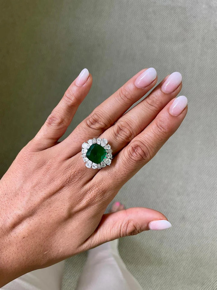 Hart- en diamanten kettingset (ketting, mang tika & oorbellen)