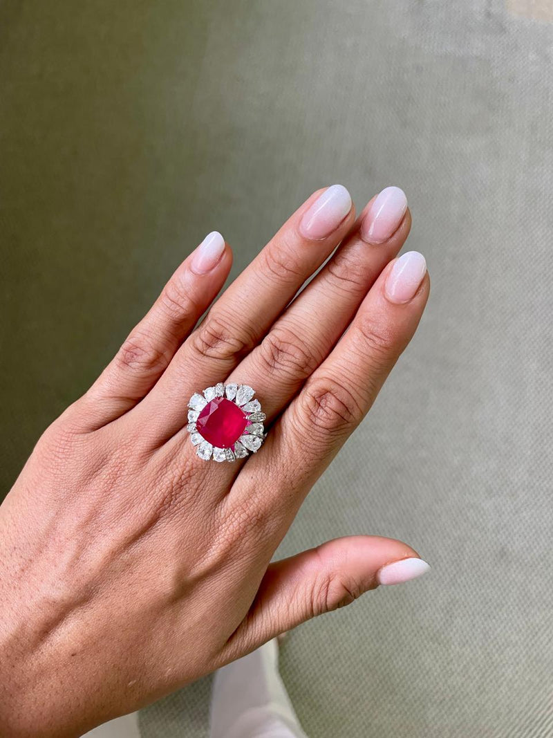 Comet Ruby Diamond Cocktail Ring by Prerto — Indian & Arab wedding jewellery