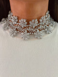 Hart- en diamanten kettingset (ketting, mang tika & oorbellen)