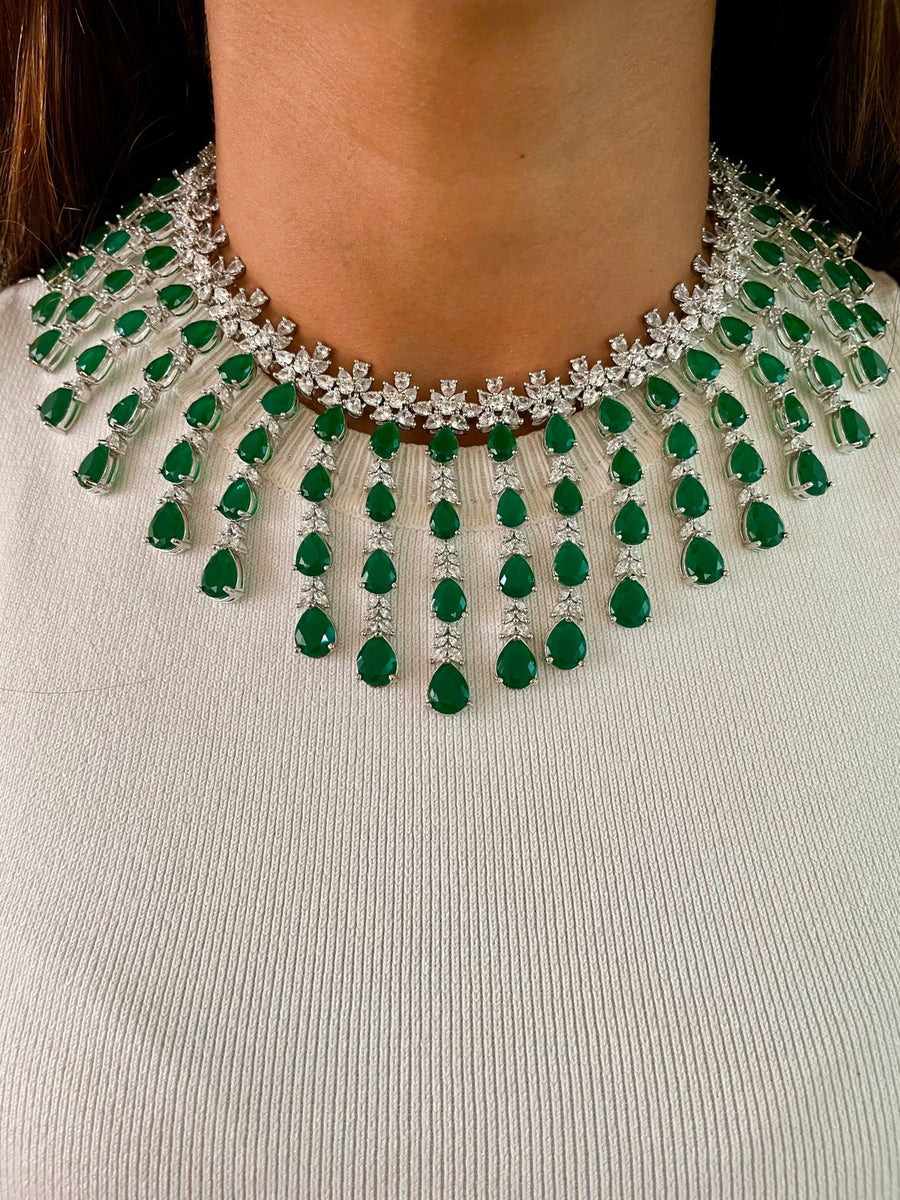 Emerald Falls Dimonte Necklace Set (Earrings & Necklace)