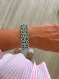 Elva Emerald Diamond-Like Zircon Floral Bracelet