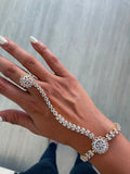 Zar-e-Gulshan Diamond Court Haath Phool Hand Harness by Prerto — Indian bridal mehndi