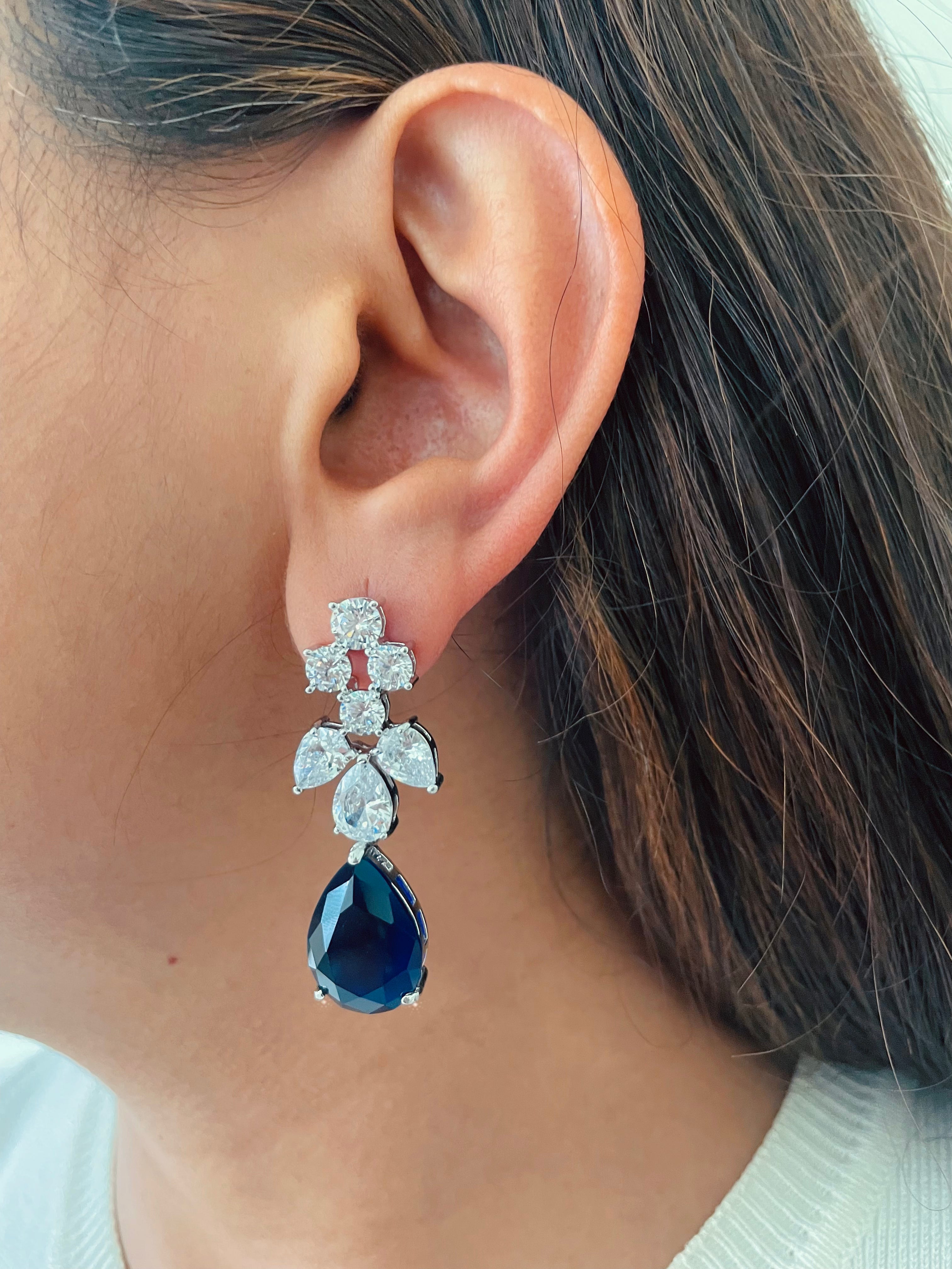 Daffodil Sapphire Diamond Setting Jewellery Set — worn on model — Prerto