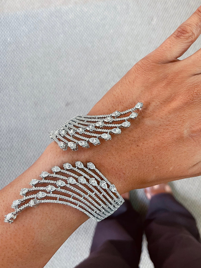 Fly Your Way Diamond Studded Cuff Bracelet by Prerto — Indian & Arab wedding jewellery