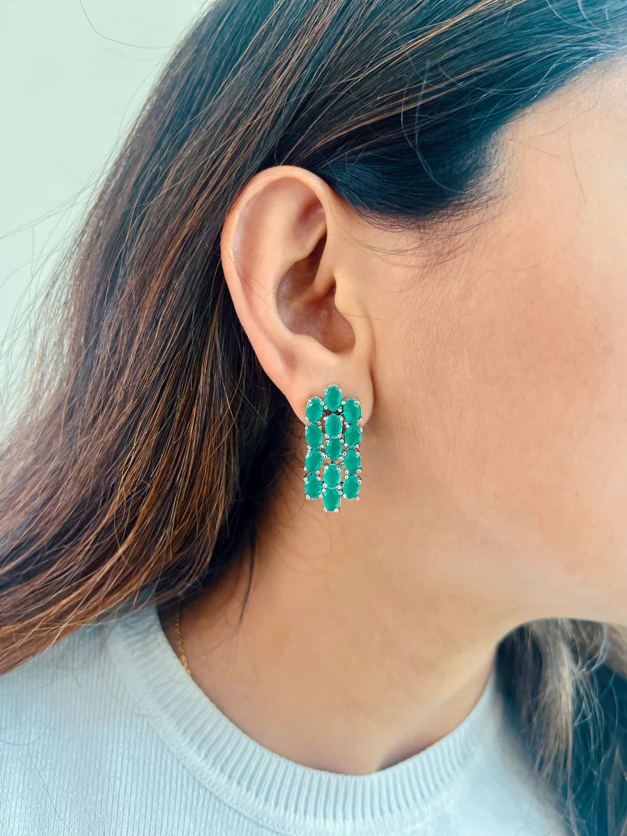 Maharani Emerald Kate & Baguette Emerald Diamonte Set de gargantilla (Pendientes y collar)