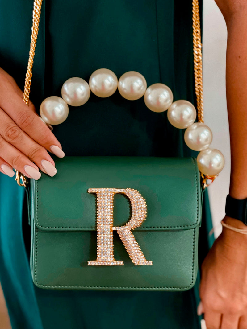 Personalised Green Crossbody Bag by Prerto — side view