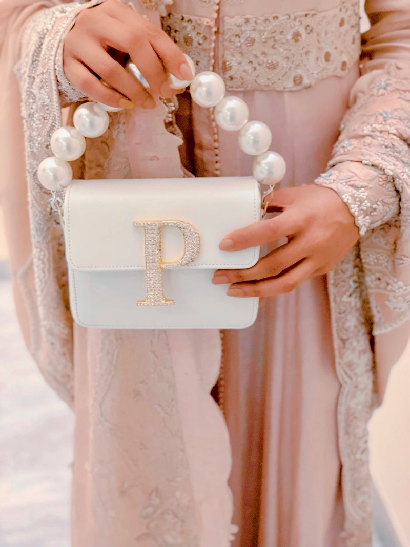 Personalised White Crossbody Bag by Prerto — back view