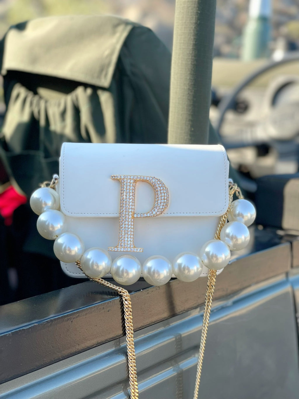 Personalised White Crossbody Bag by Prerto — side view