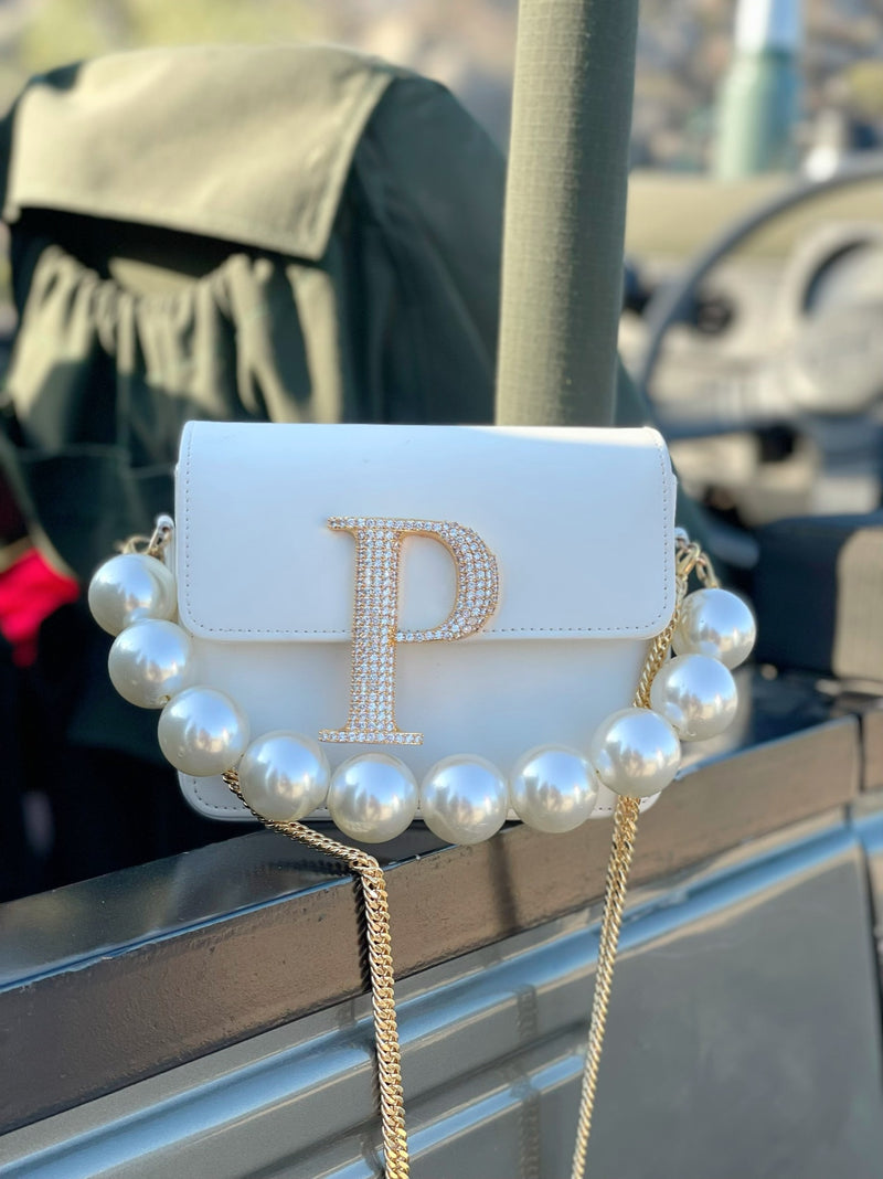 Personalised White Crossbody Bag by Prerto — side view