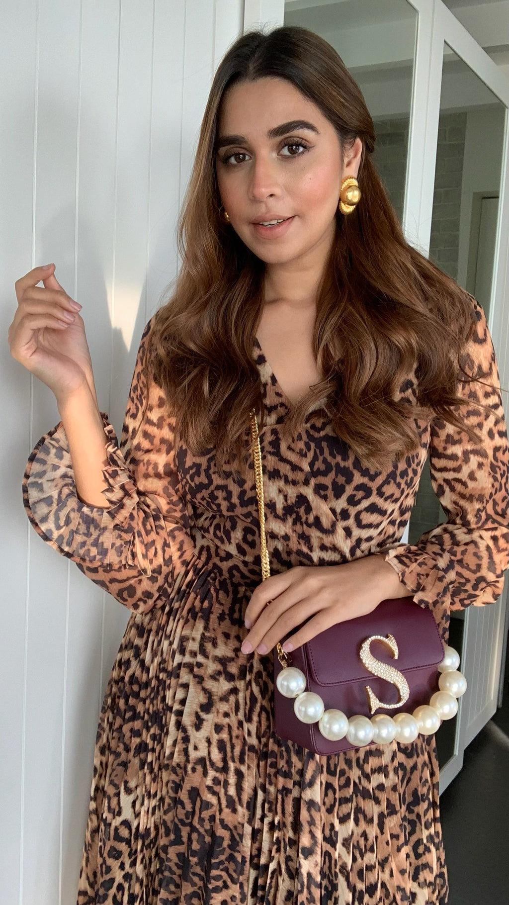 Personalised Burgundy Crossbody Bag by Prerto — front view