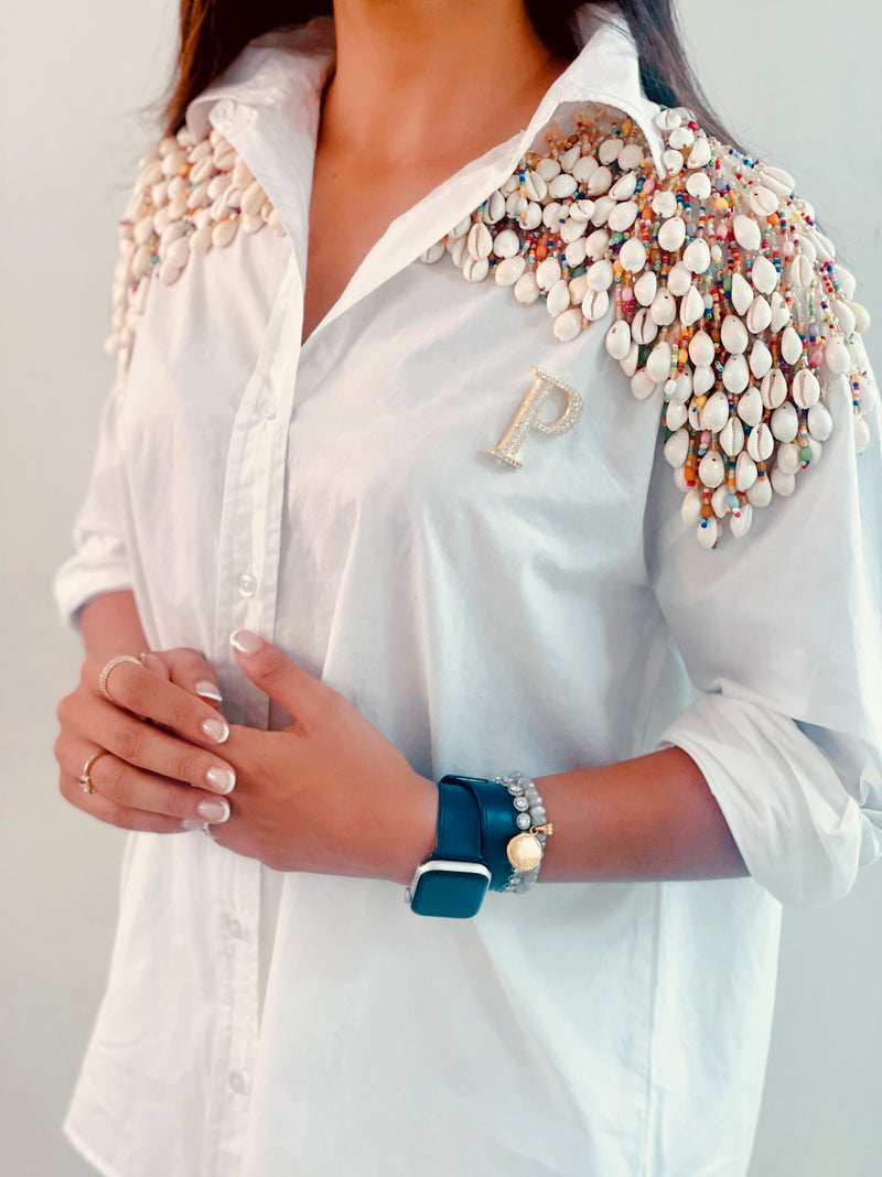 Conch White Personalised Shirt by Prerto — styled view