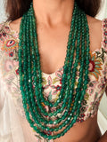 5 Layered Emerald Statement Necklace by Prerto — Indian & Arab wedding jewellery
