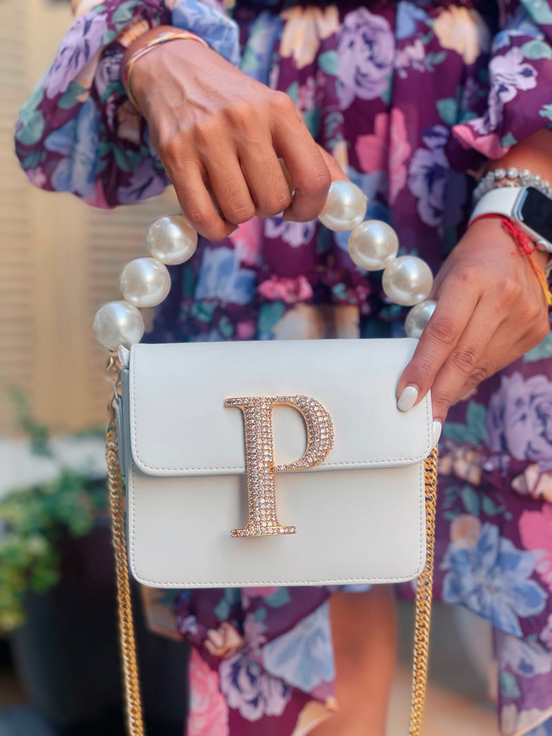 Personalised White Crossbody Bag by Prerto — worn on model