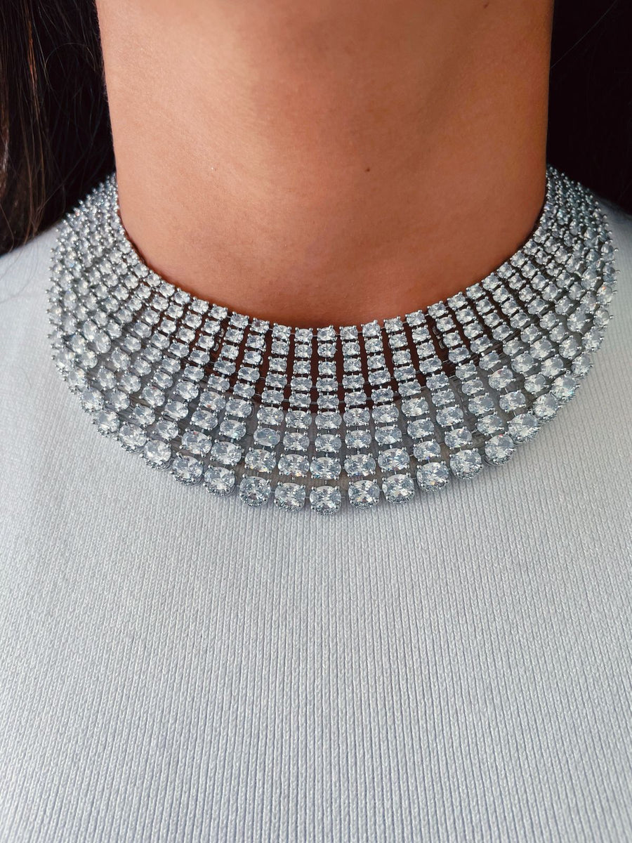 Maharani Esmeralda Meena Kundan Collar por perla (Pendientes y collar)