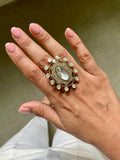 Kundan Polki Diamond Cocktail Ring by Prerto — Indian & Arab bridal jewellery