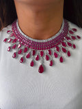 Maharani Ruby Kate Diamond & Sirsa Ruby Infinity Duo Necklace Set by Prerto — Indian bridal