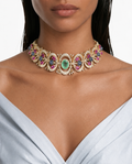 Liyha Mint & Ruby Floral Swirl Diamond Choker Necklace Set