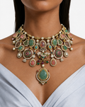 Yara Multicolour with Zircon Diamond Detailing Necklace set ( Necklace & Earring )