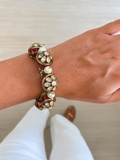 Vani Ruby Polki Kundan Pearl Kada Bangles (Set of 2)