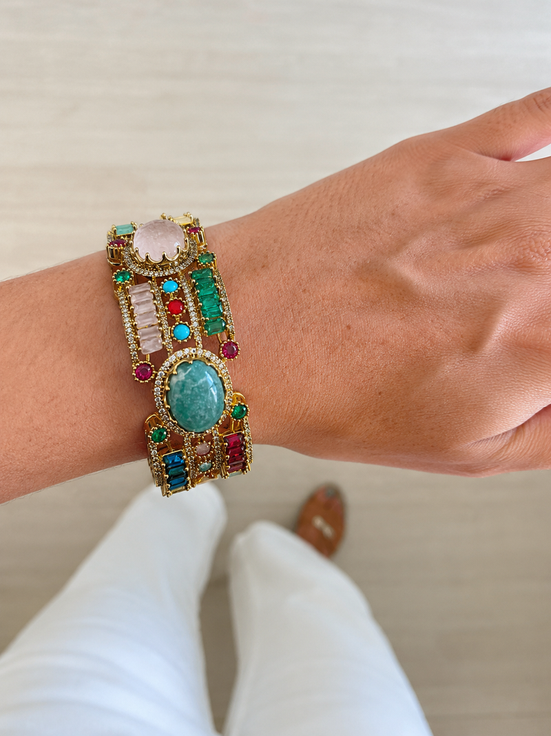 Mavi Multicolor Diamond Kada Bracelet