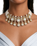 Ensemble de collier Anokhi Ruby Teardrop Moissanite Polki Kundan – Collier et boucles d'oreilles