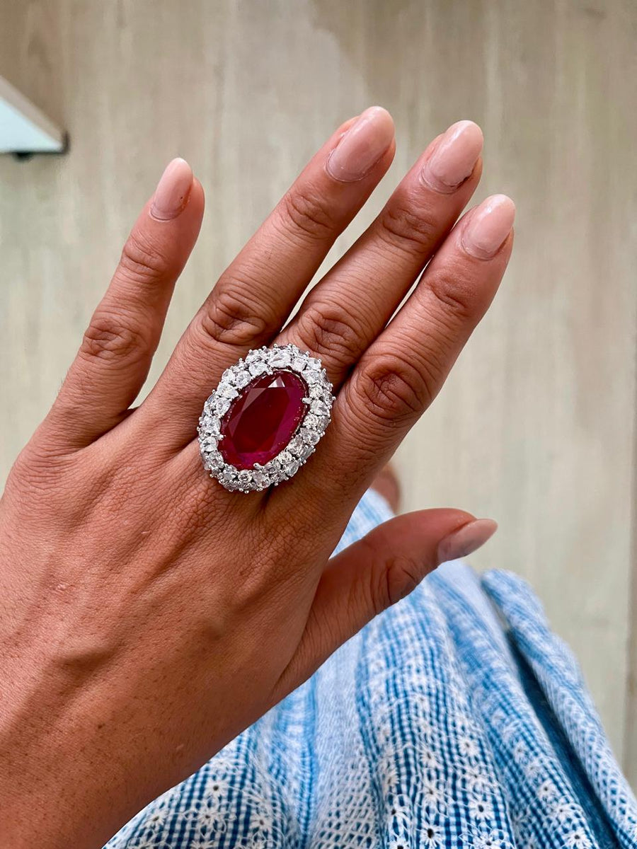 Ovale ruby ​​dimonte vintage ring