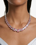 Dima Pink Diamond-Like Zircon Pavé Necklace Set by Prerto