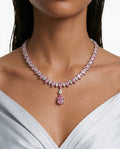 Liyana Pink Drop Diamond-Like Zircon Necklace Set by Prerto