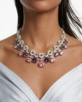 Noorain Pink Amethyst Diamond-Like Zircon Necklace Set by Prerto