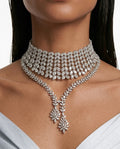 Maharani Heart Diamond & Hiba Zircon Compressed Duo Necklace Set by Prerto