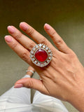 Ruby Diamond Statement Cocktail Ring by Prerto — Indian & Arab wedding jewellery