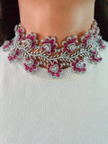 Hart- en diamanten kettingset (ketting, mang tika & oorbellen)