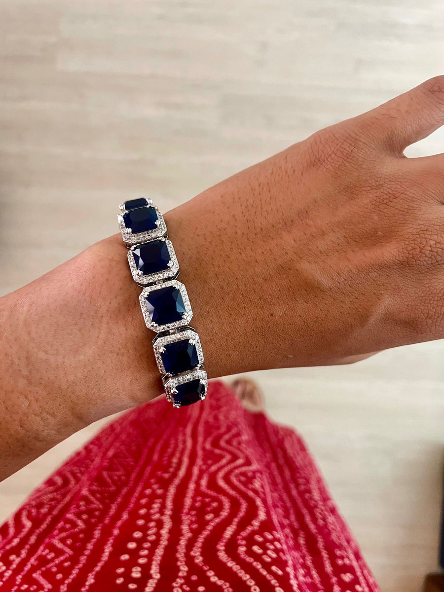 Sapphire Cuboid Tennis Bracelet