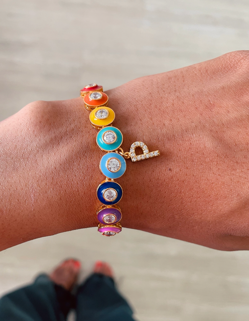 Personalised Brighter than the Rainbow Single Letter Bracelet by Prerto — gifting jewellery
