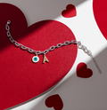 Interlinked Personalised Diamond Studded Evil Eye Bracelet by Prerto — Rakhi gifting jewellery