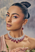 Daffodil Ruby Diamond Setting Jewellery Set — styled view — Prerto
