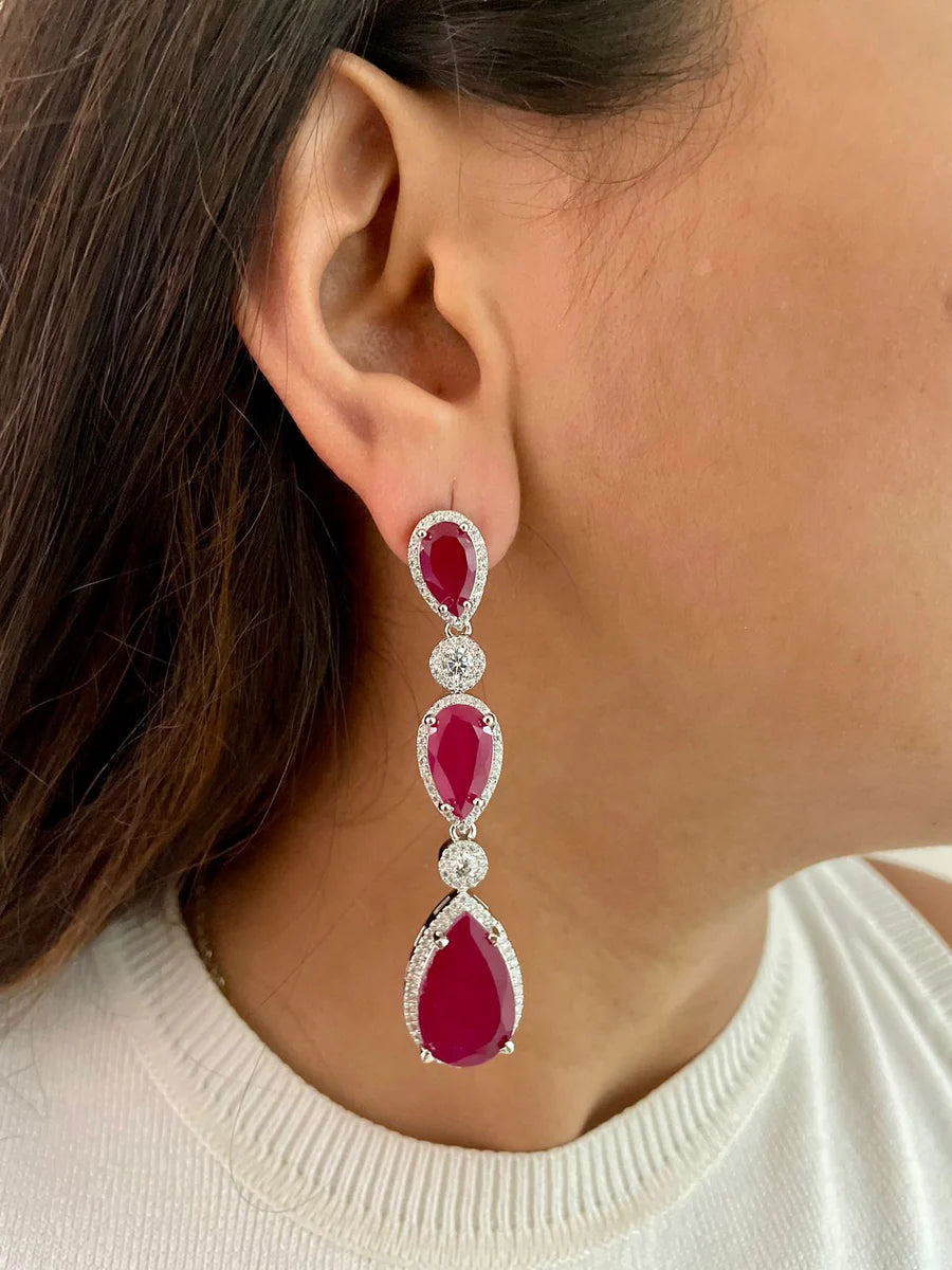 Maharani Ruby Kate Diamond & Sirsa Ruby Infinity Duo Necklace Set — flat lay — Prerto